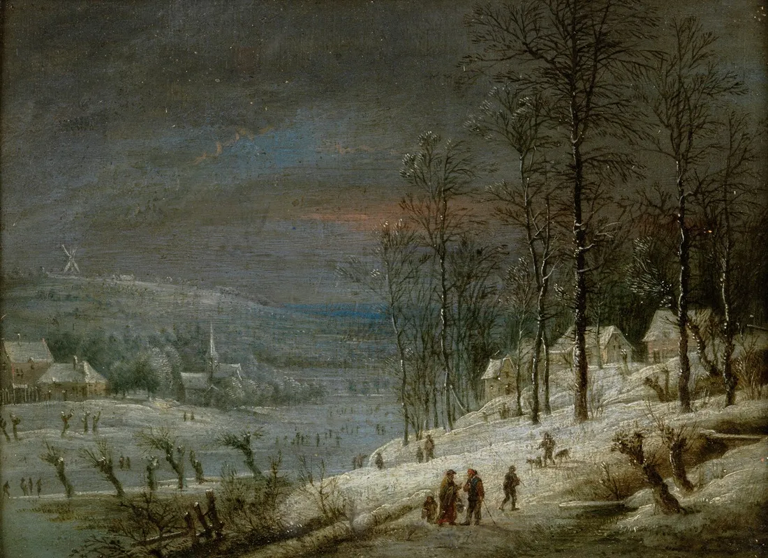 Winterlandschap 8 by Lucas van Uden - Canvas Print