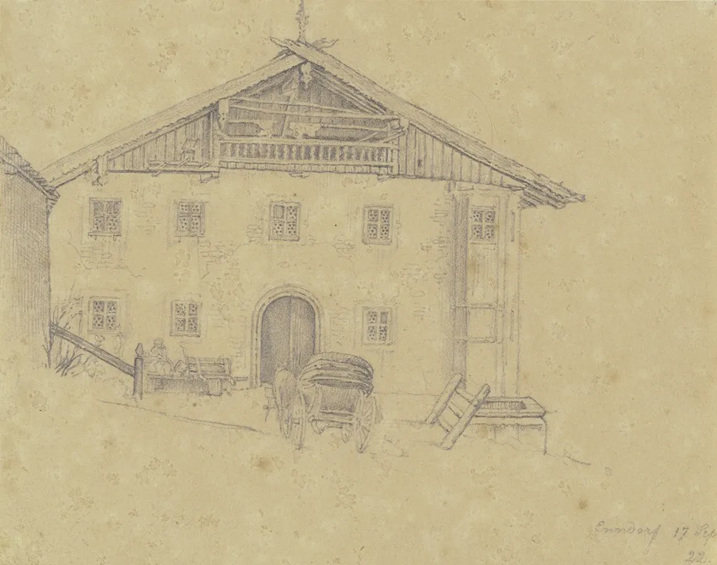 Wirtshaus In Ennsdorf Bei Linz by Nikolaus Hoff - Canvas Print