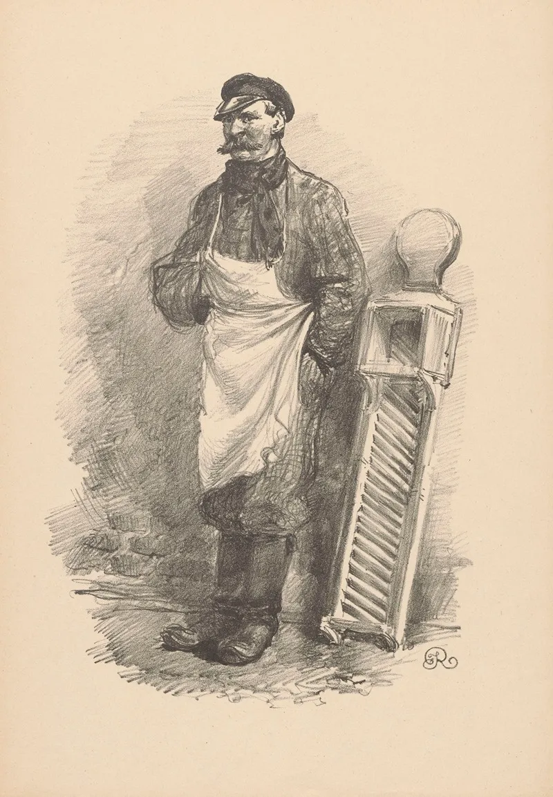 With A Cabbage Shredder by Józef Rapacki - Canvas Print