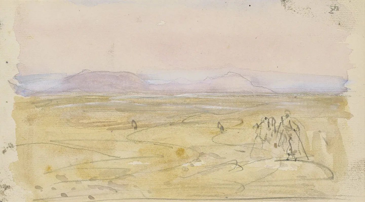 Woestijnlandschap Met Figuren by Marius Bauer - Canvas Print