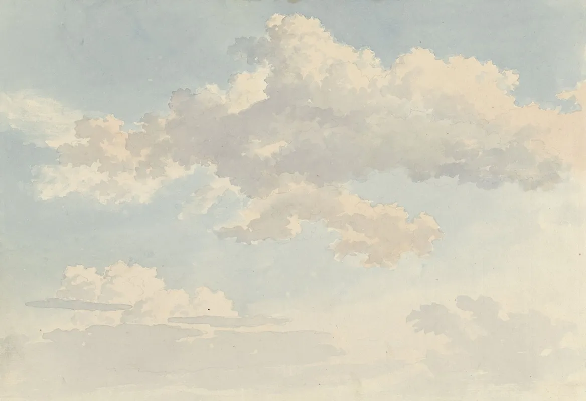 Wolken Tegen Blauwe Lucht by Abraham Teerlink - Canvas Print