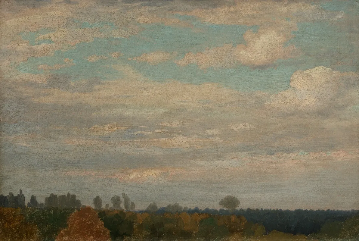 Wolken Uber Herbstlichem Wald by Johann Wilhelm Schirmer - Canvas Print