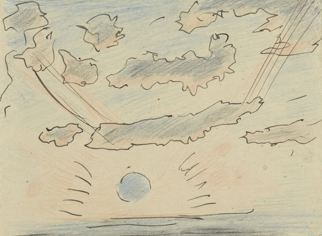 Wolkenstudie Met Zon by Adolf le Comte - Canvas Print