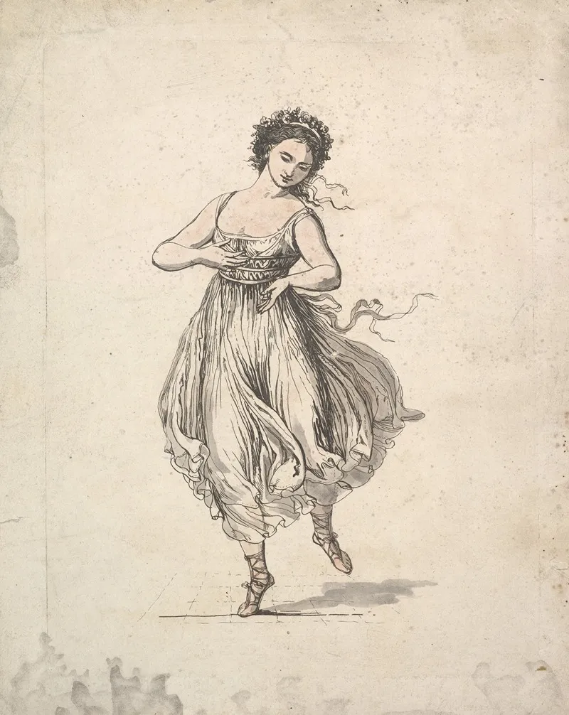 Woman Alone From The Series The Dancing Pair Vigano 2 by Johann Gottfried Schadow - Canvas Print