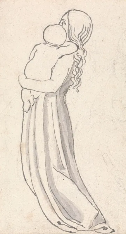 Woman Carrying A Child In Her Arms