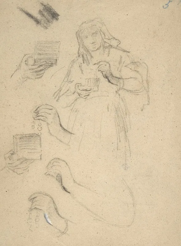 Woman Holding An Open Jewelry Box by Narcisse-Virgile Diaz de La Peña - Canvas Print