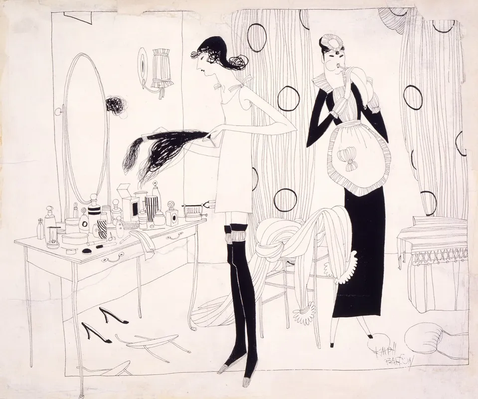 Woman In Dressing Room by Ralph Barton - Canvas Print