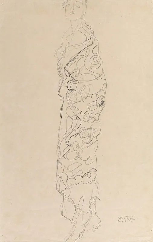 Woman In Kimono by Gustav Klimt - Canvas Print