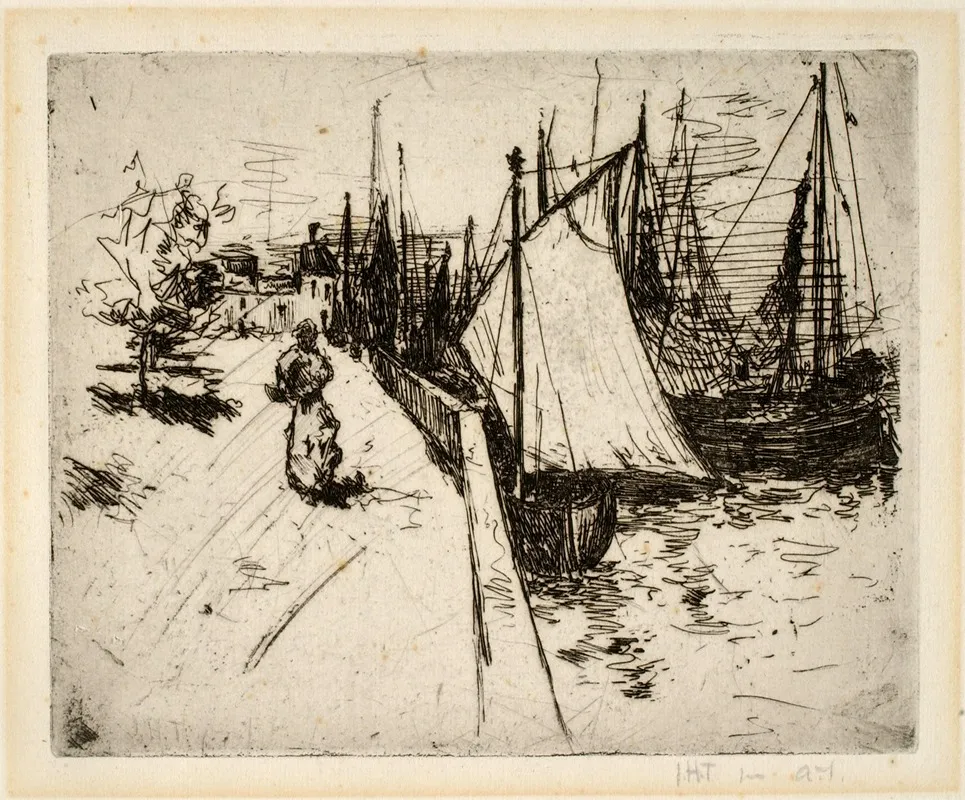 Woman On The Quay Honfleur