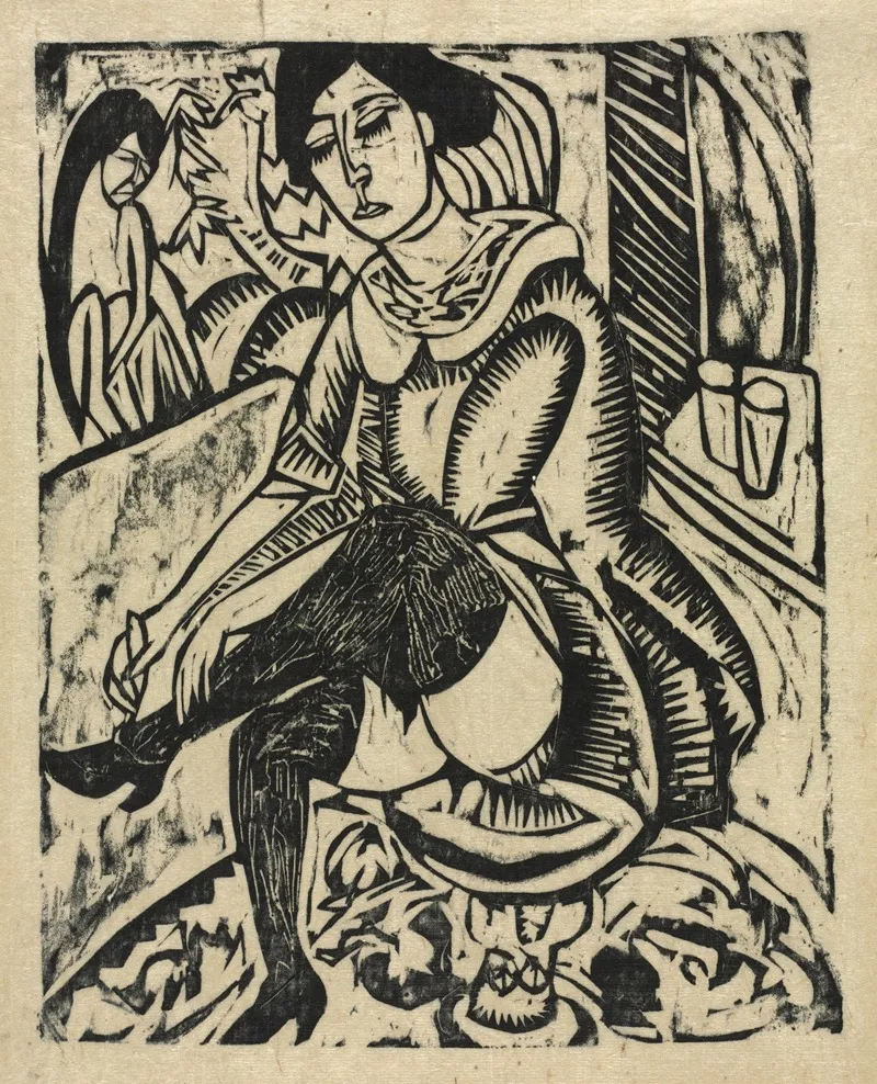 Woman Putting On Her Shoes