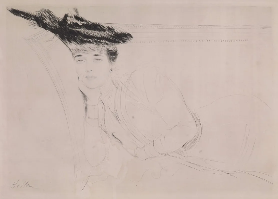 Woman Reclining On A Sofa