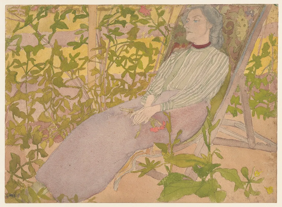 Woman Resting On A Deck Chair