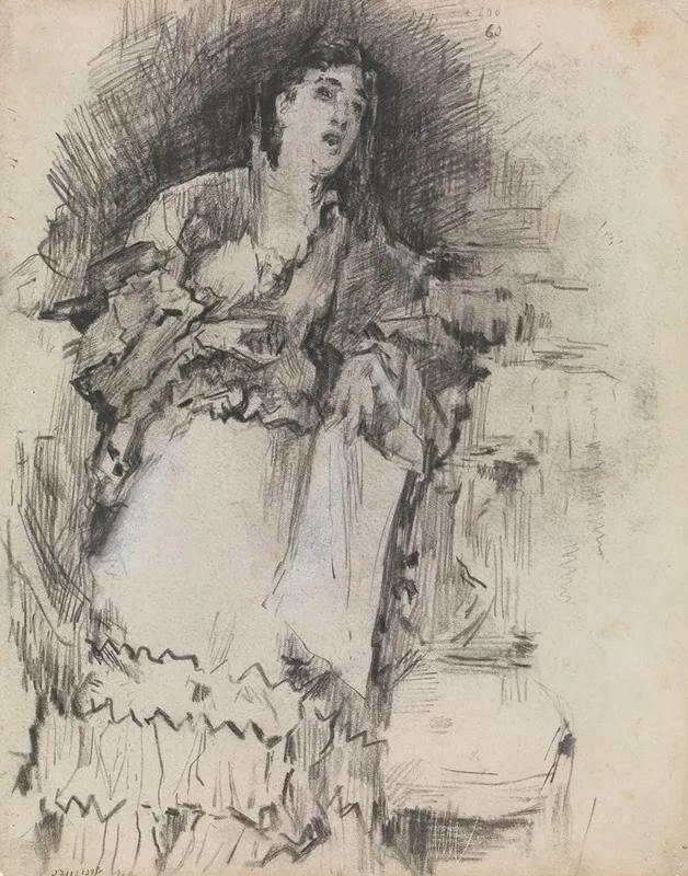 Woman Singing by James Ensor - Canvas Print