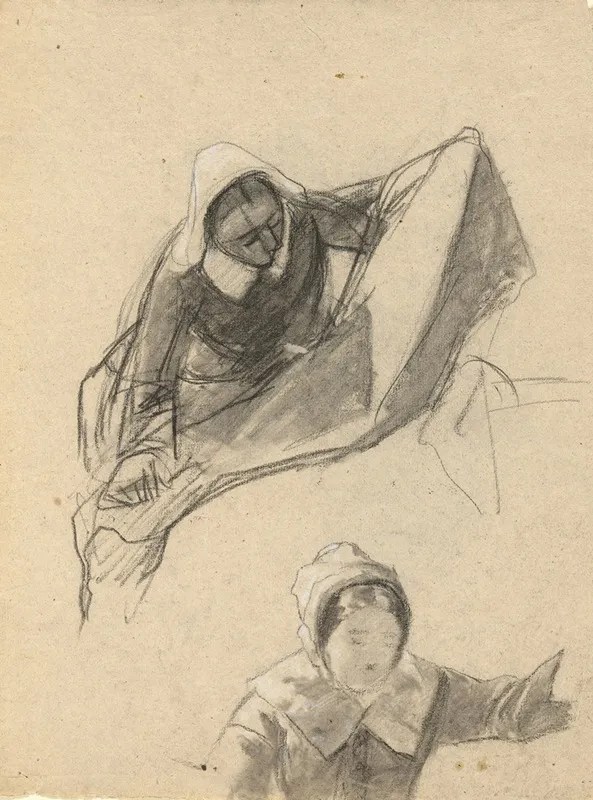 Woman Sketch For Signing Of The Compact In The Cabin Of The Mayflower