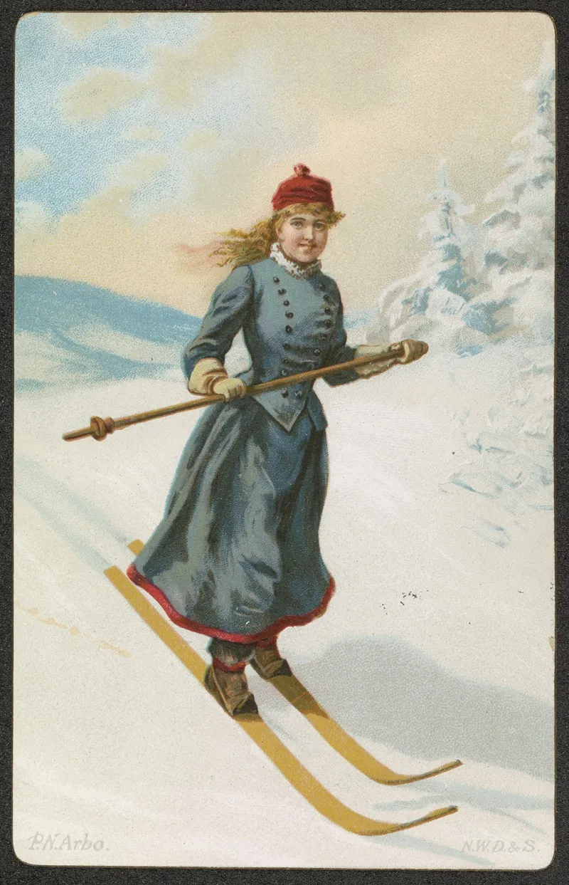 Woman Skiing 3 by Peter Nicolai Arbo - Canvas Print