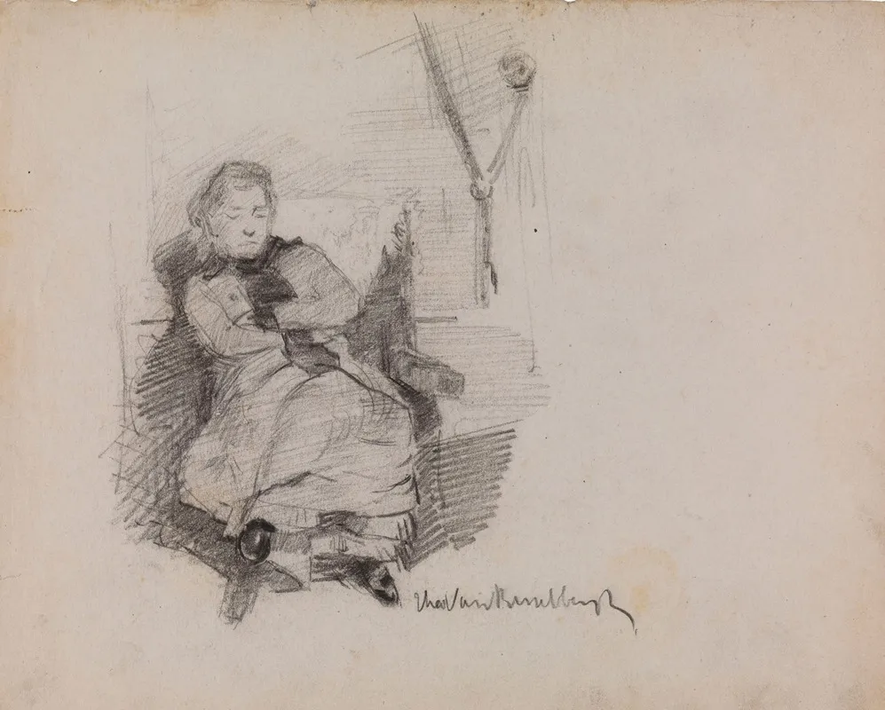 Woman Sleeping 4 by Theo van Rysselberghe - Canvas Print