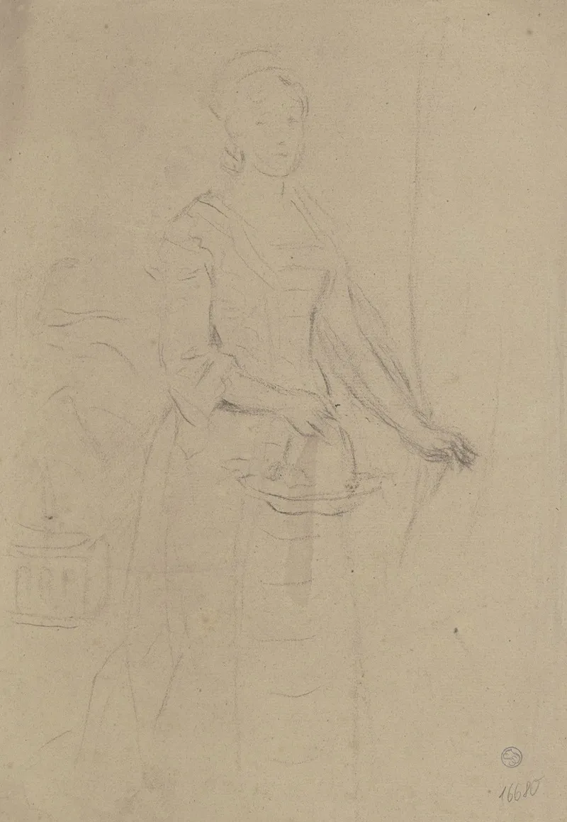 Woman To The Left by Otto Scholderer - Canvas Print