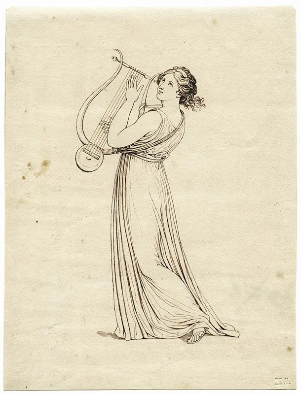 Woman With A Lyre by David Humbert de Superville - Canvas Print