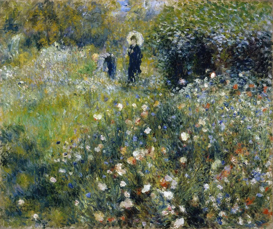 Woman With A Parasol In A Garden