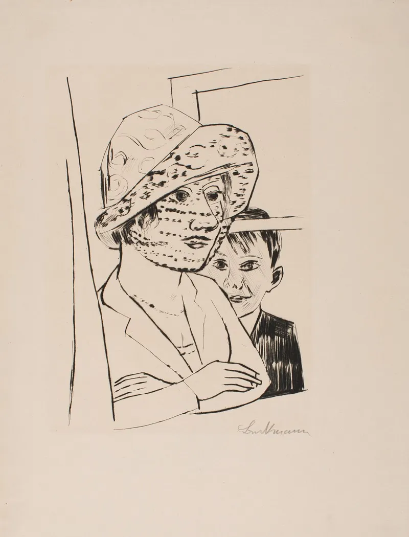 Woman With Boy by Max Beckmann - Canvas Print