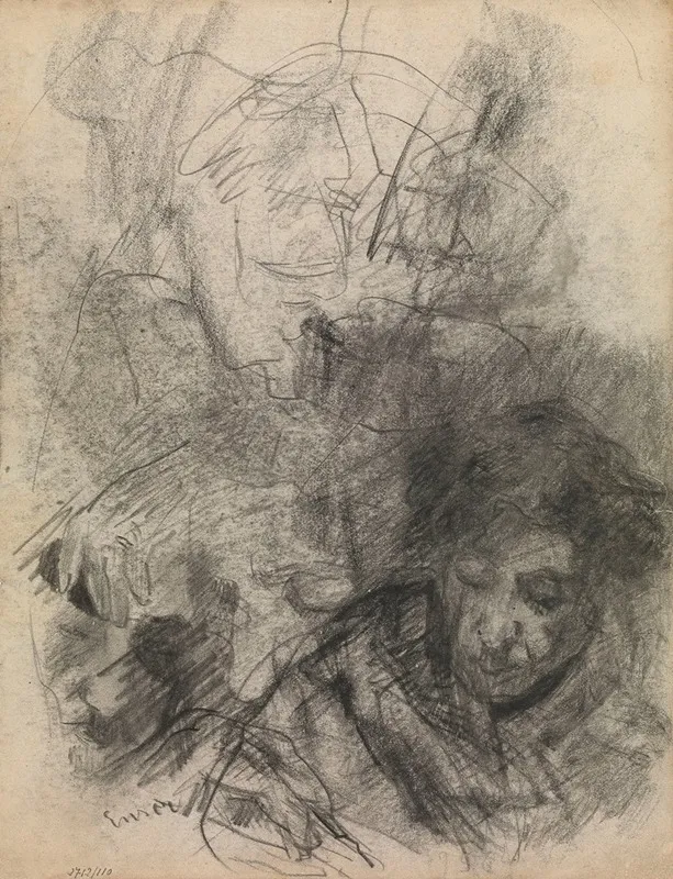 Woman With Downcast Gaze by James Ensor - Canvas Print