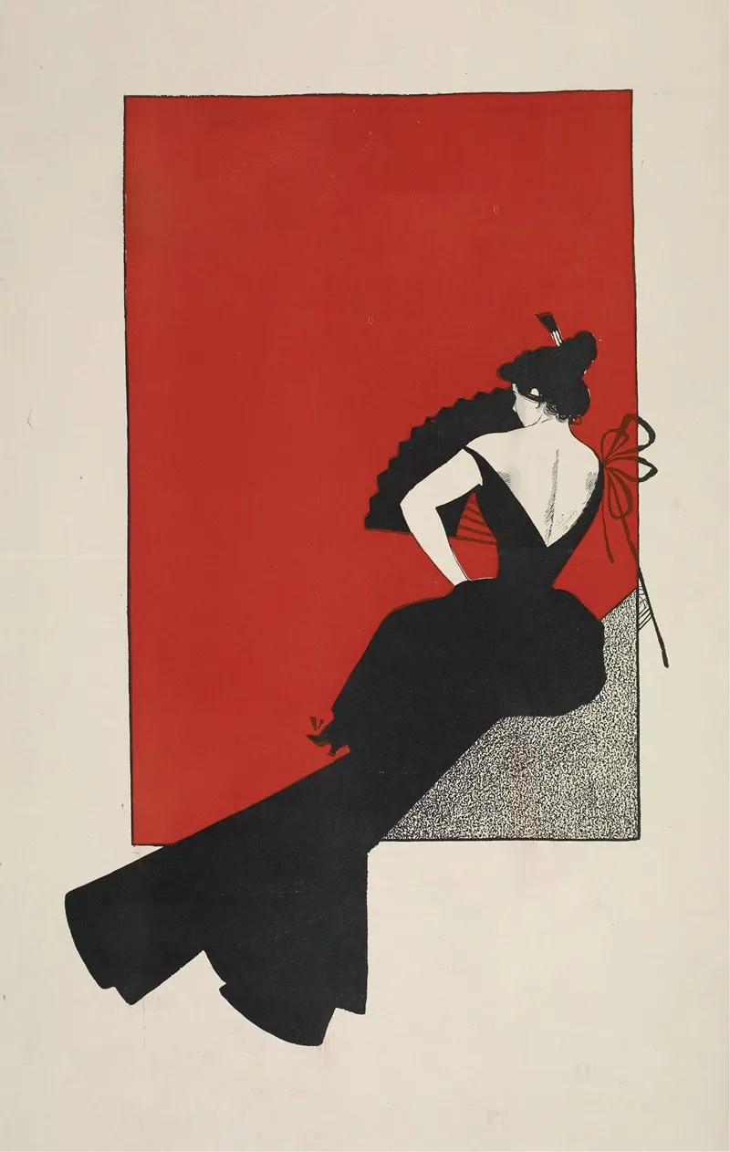 Woman With Her Back Turned Holding A Fan