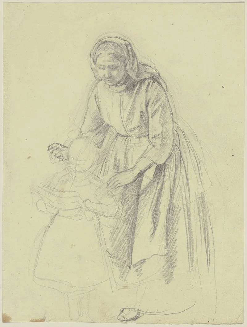 Woman With Reading Child