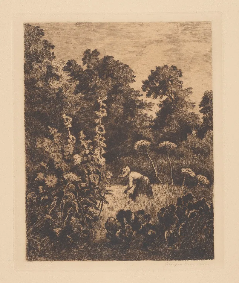 Woman Working In The Garden