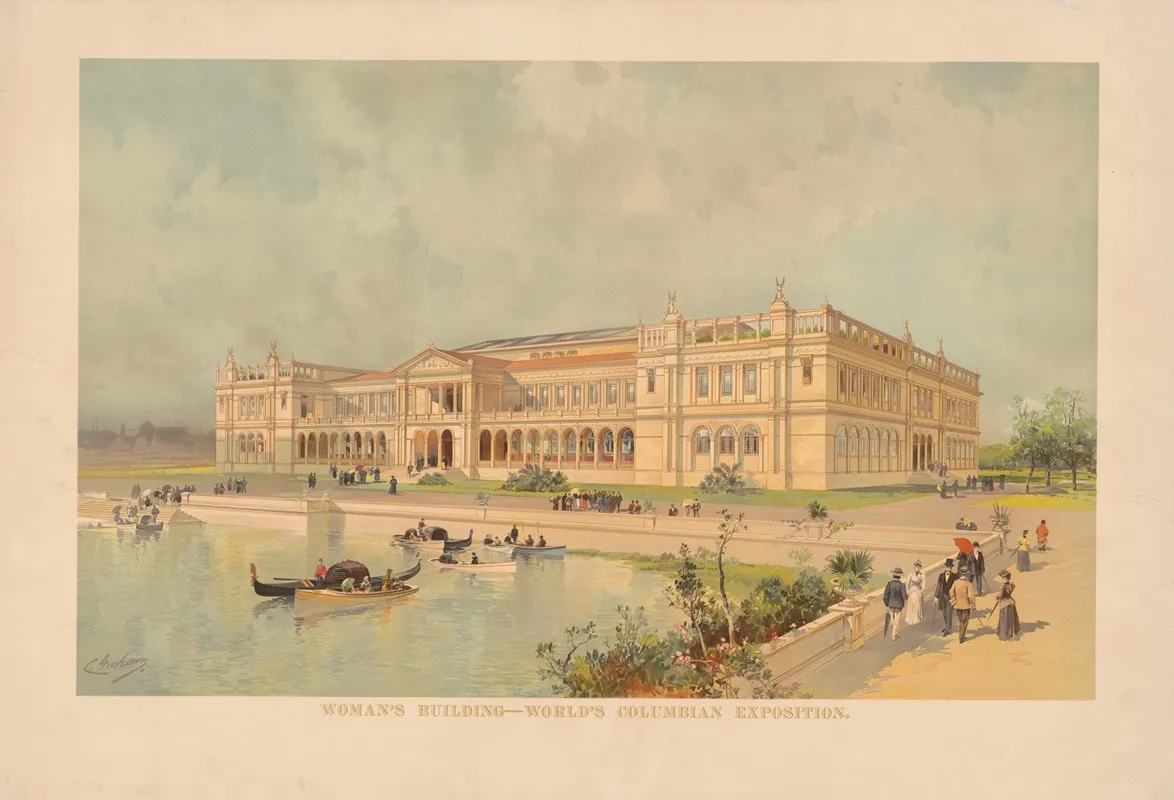 Womans Building Worlds Columbian Expositions by Winters Art Litho. Co. - Canvas Print