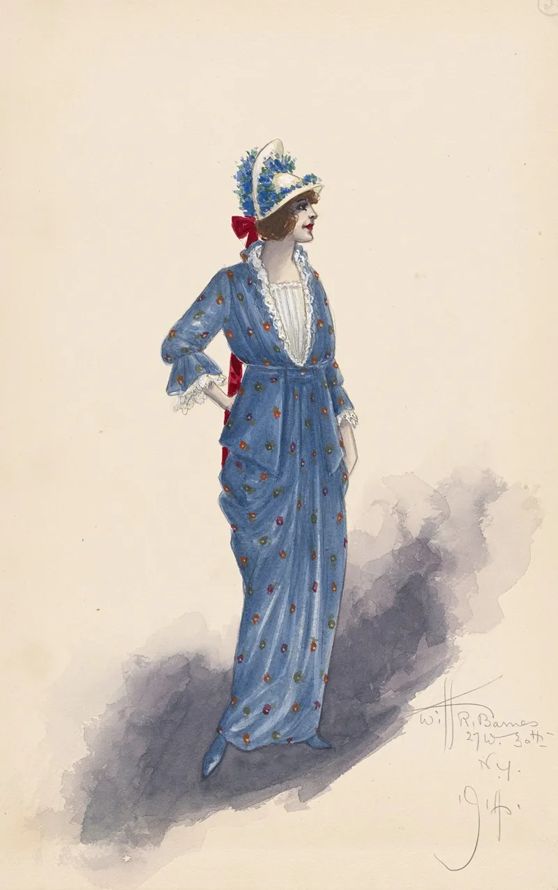 Womans Costume 27 by Will R. Barnes - Canvas Print