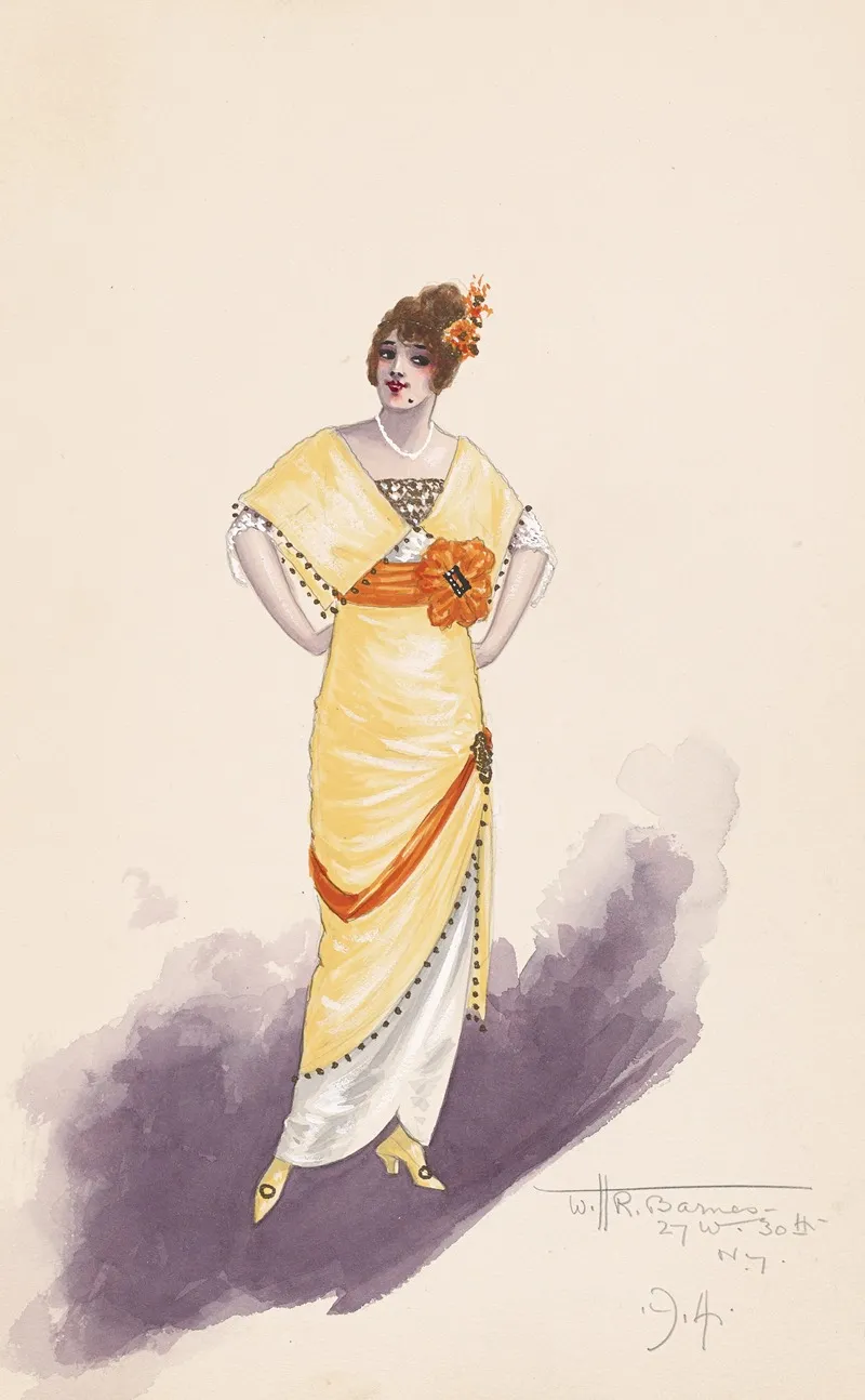 Womans Costume 2 by Will R. Barnes - Canvas Print