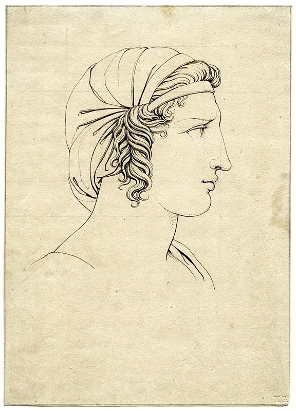 Womans Head 10 by David Humbert de Superville - Canvas Print