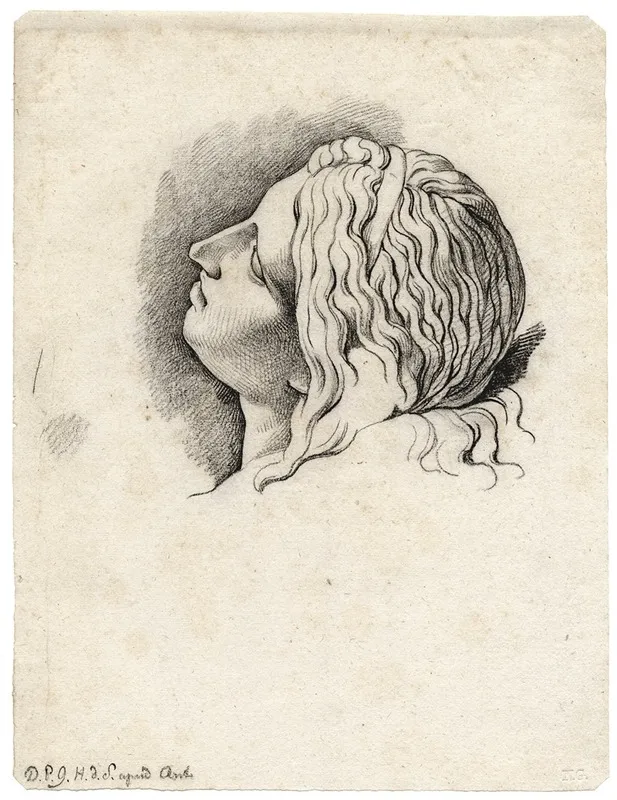 Womans Head Bent Backwards by David Humbert de Superville - Canvas Print
