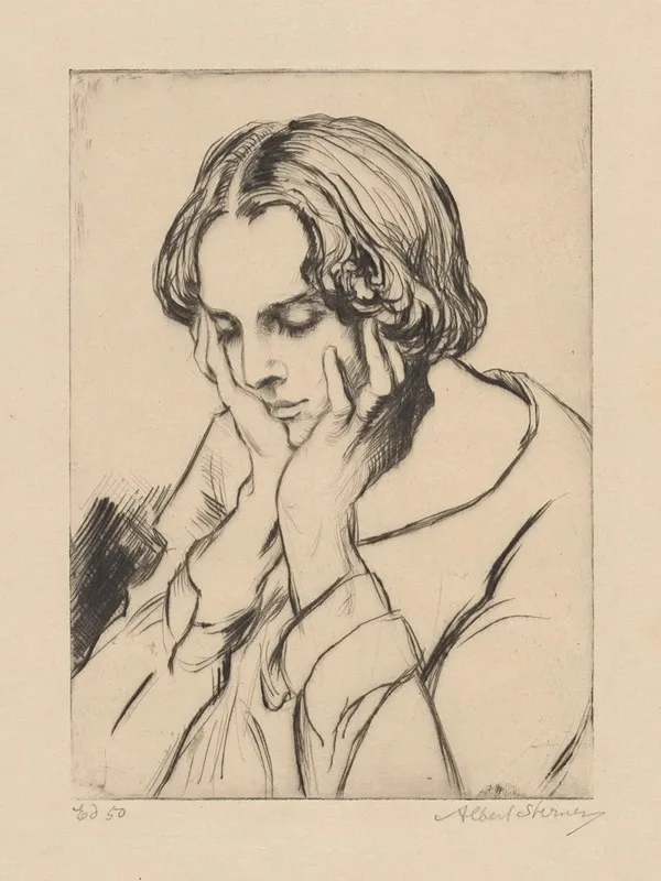 Wondering by Albert Sterner - Canvas Print