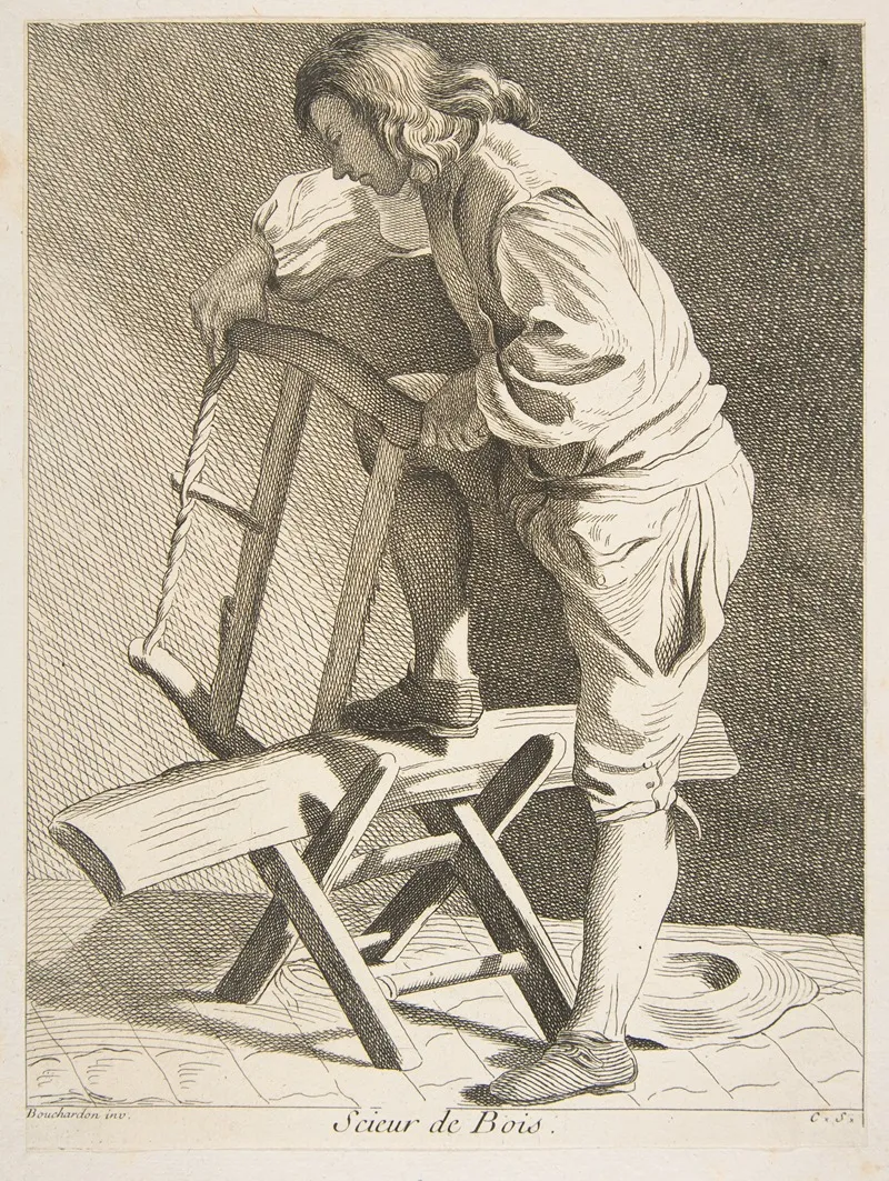 Wood Cutter by Edmé Bouchardon - Canvas Print