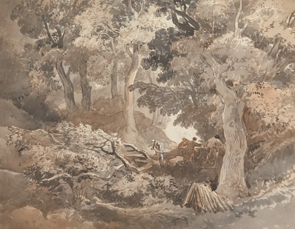 Wood Cutters by John James Chalon - Canvas Print