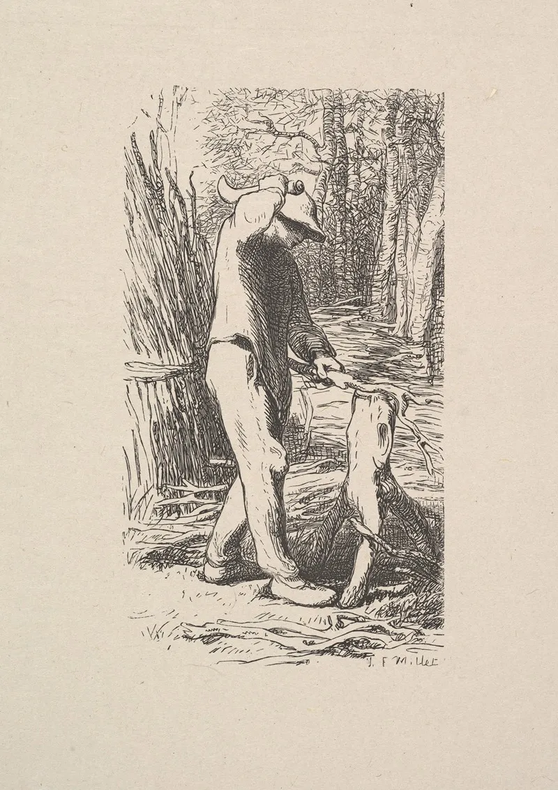 Woodcutter Making A Faggot