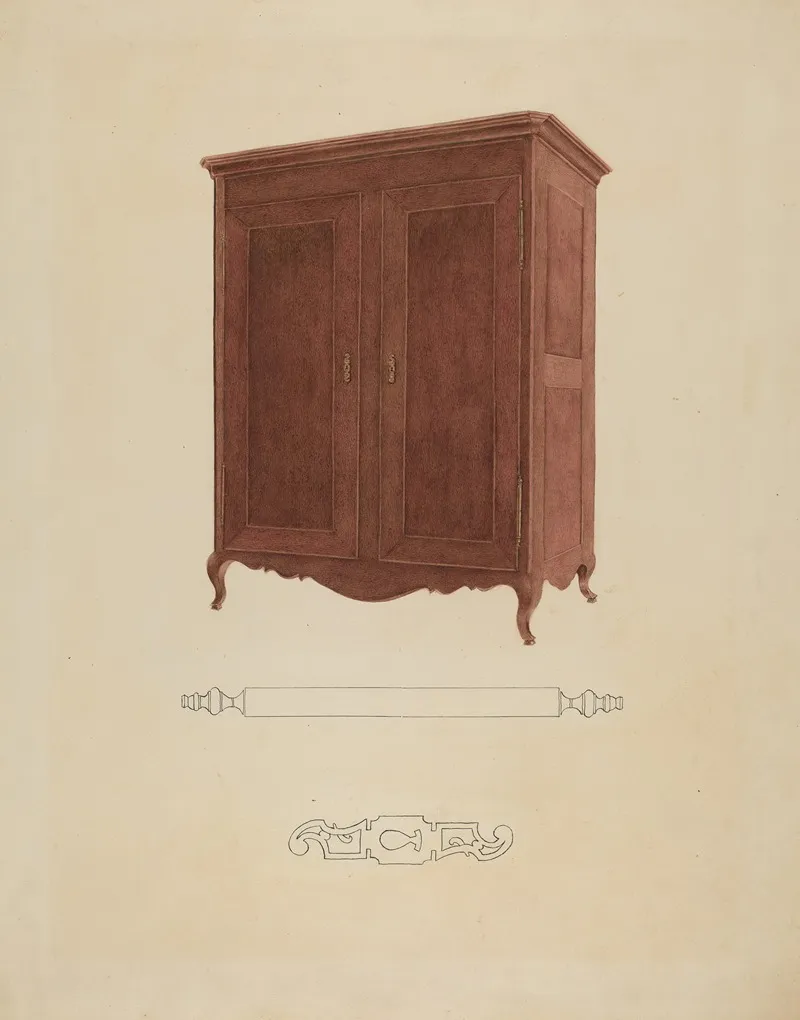 Wooden Armoire by Adele Brooks - Canvas Print