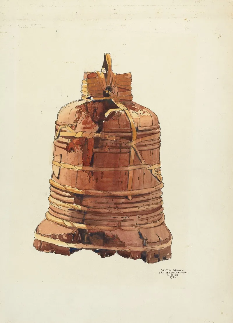 Wooden Bell by Dayton Brown - Canvas Print