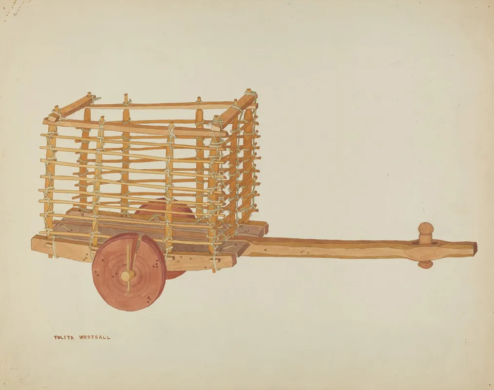 Wooden Cart by Tulita Westfall - Canvas Print