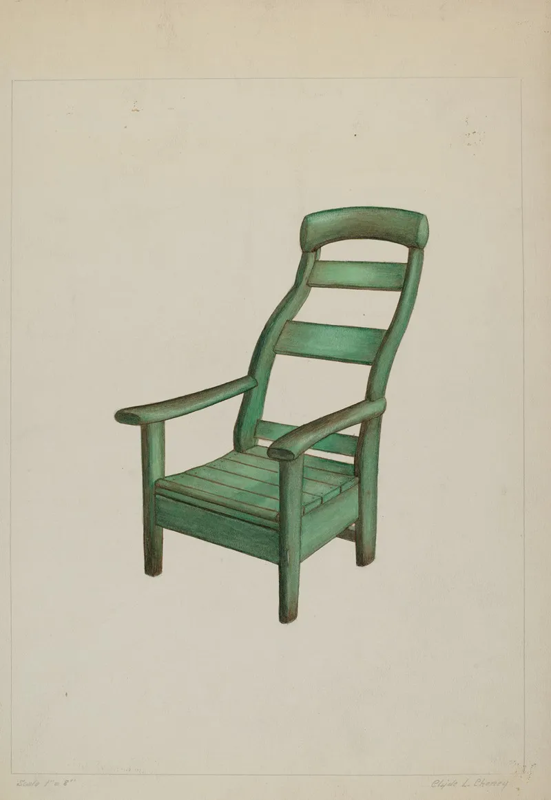 Wooden Chair by Clyde L. Cheney - Canvas Print