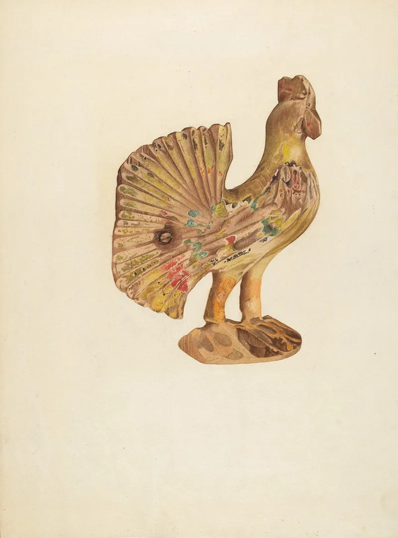 Wooden Chicken by Frances Cohen - Canvas Print
