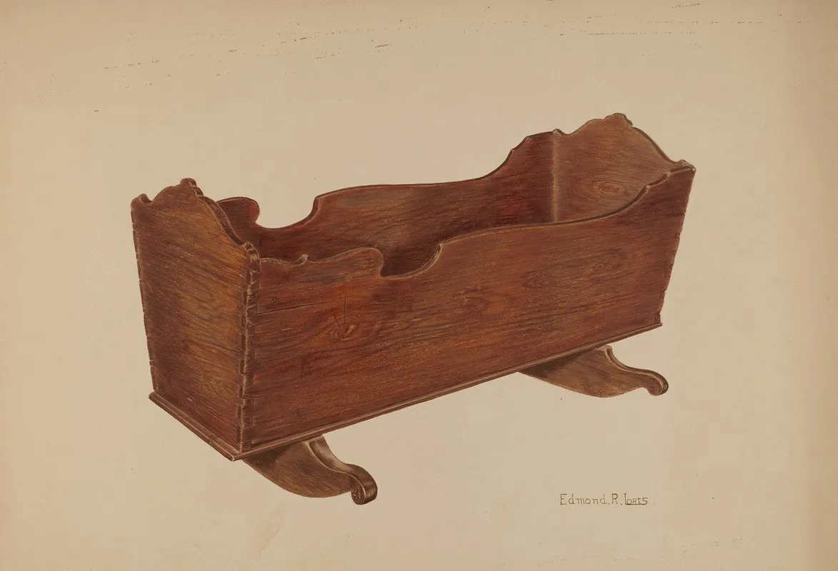Wooden Cradle 2 by Edmond Lorts - Canvas Print