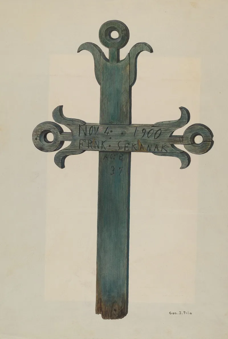 Wooden Cross by George File - Canvas Print