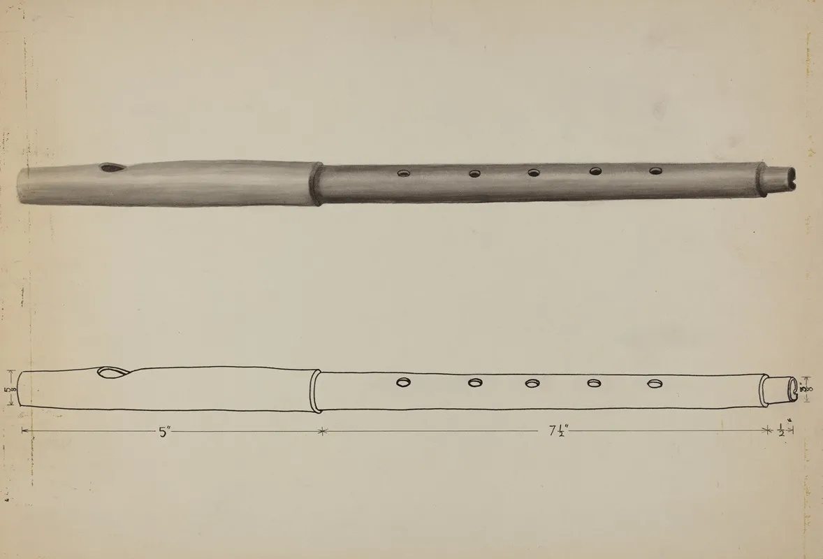 Wooden Fife by Edward L. Loper - Canvas Print