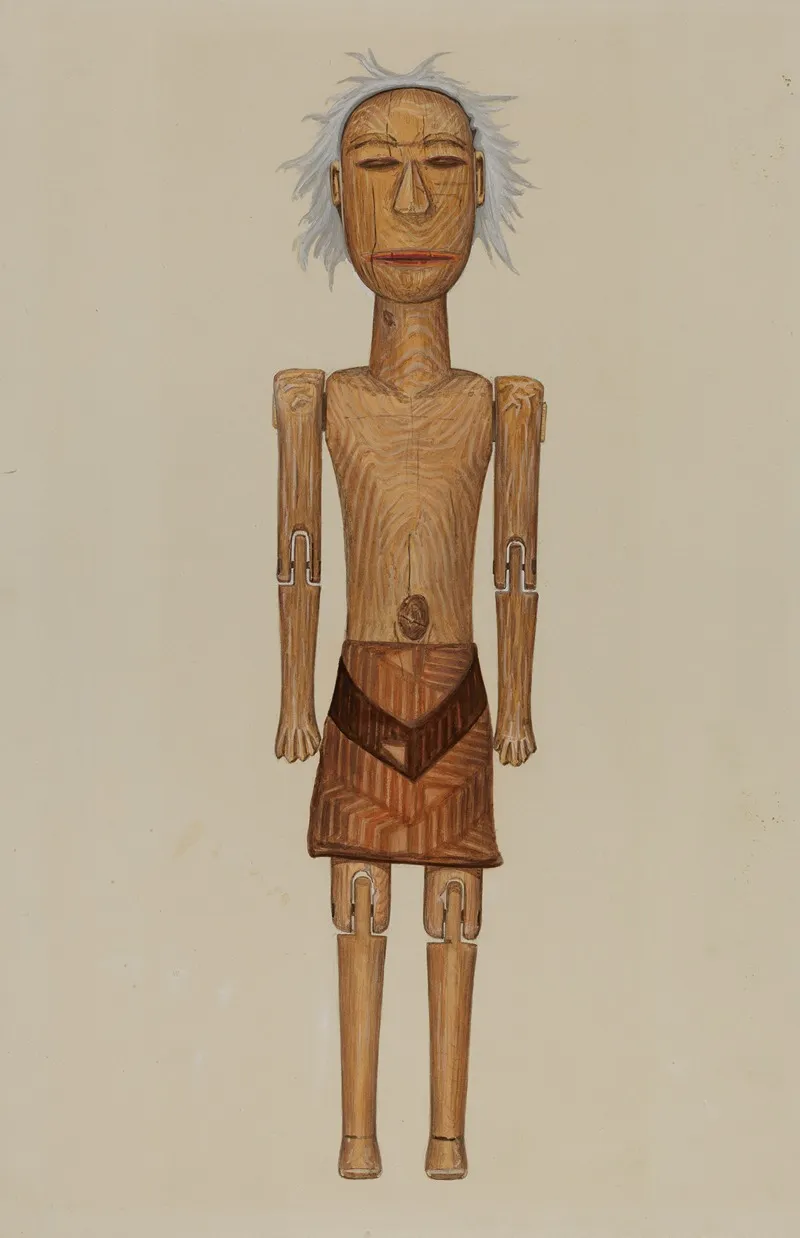 Wooden Indian Doll