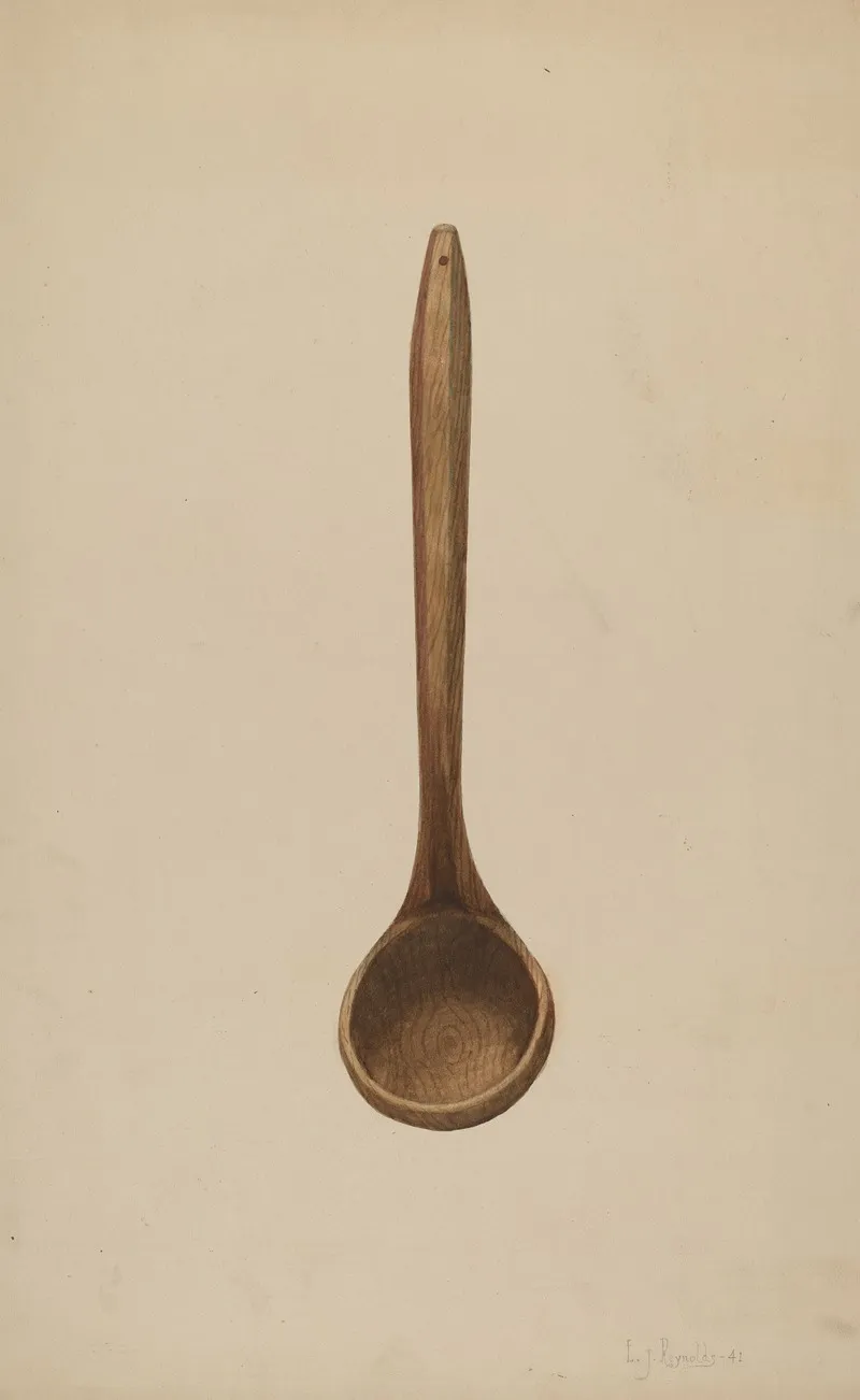 Wooden Ladle by E.J. Reynolds - Canvas Print