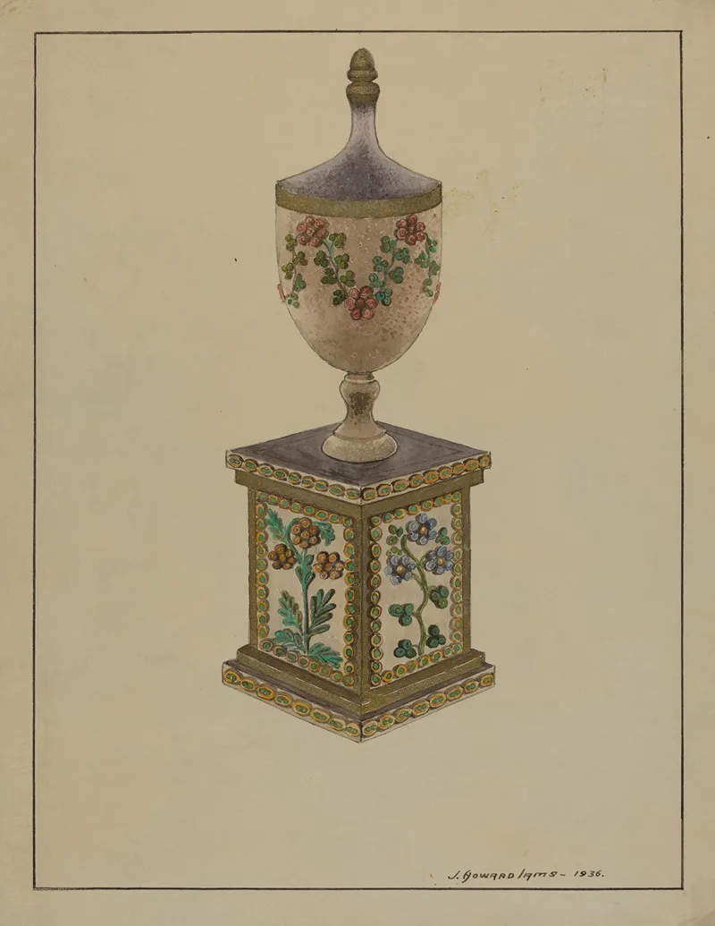 Wooden Mantel Ornament by J. Howard Iams - Canvas Print