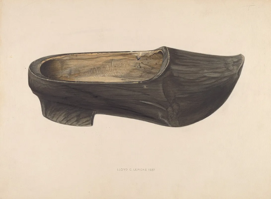 Wooden Shoe by Lloyd Charles Lemcke - Canvas Print
