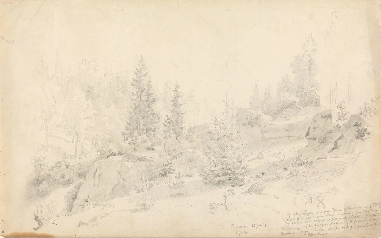 Woodland Scene 5 by Hans Gude - Canvas Print